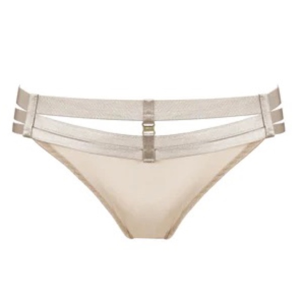 Art Deco Strap Thong in Caramel - Bordelle - size M